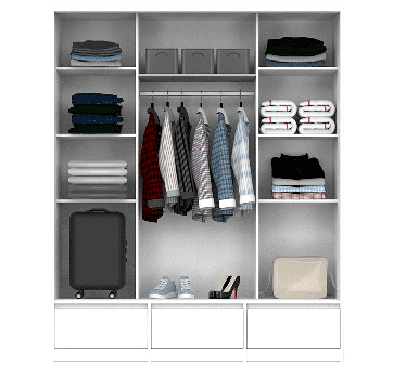 Placard Corredizo Dielfe 1.80 2 Puertas PC180 Blanco - Imagen 3