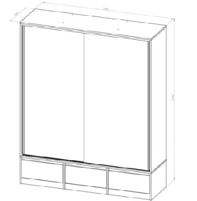 Placard Corredizo Dielfe 1.80 2 Puertas PC180 Blanco - Imagen 5