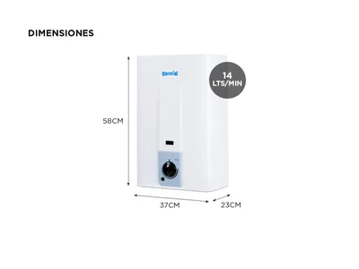 Calefón Tiro Natural Escorial CE-14LBL 14Lts - Imagen 5