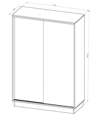 Placard Corredizo Dielfe 1.35 2 Puertas PE135 Wengue - Imagen 5