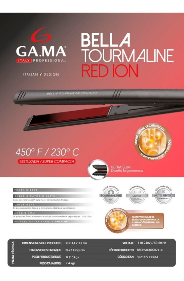Planchita de Pelo GA.MA Elegance Bella Tourmaline