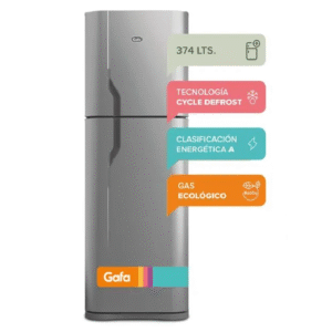 Heladera con freezer Gafa HGF388AFP Plata 374lts