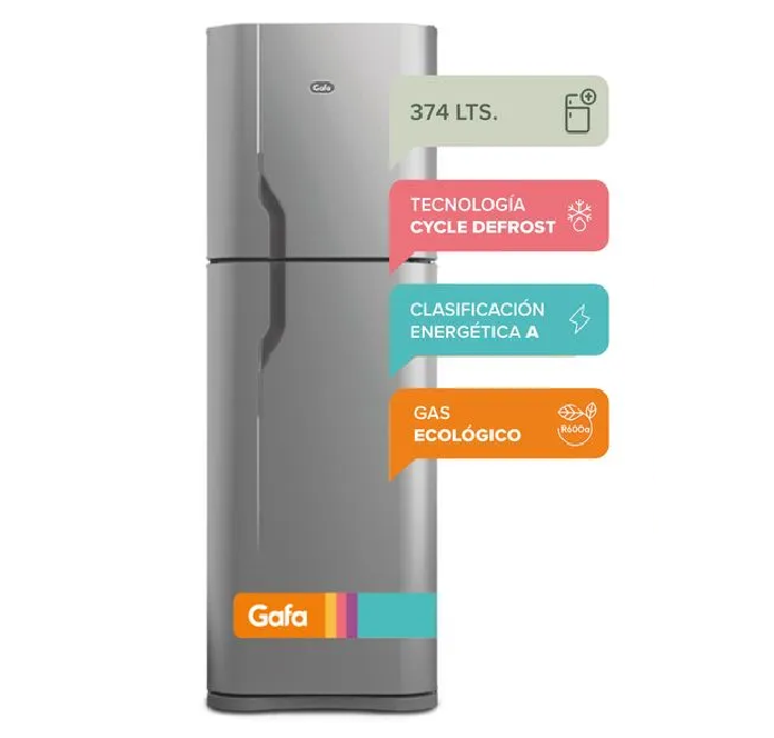 Heladera con freezer Gafa HGF388AFP Plata 374lts