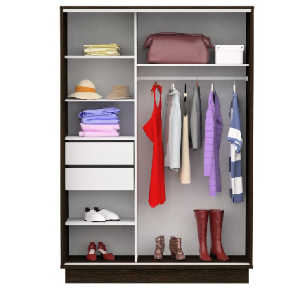 Placard Corredizo Dielfe 1.35 2 Puertas PE135 Wengue - Imagen 2