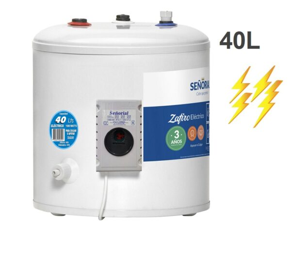 Termotanque Eléctrico Señorial 40 Lts Carga Superior Pie/Colgar Blanco
