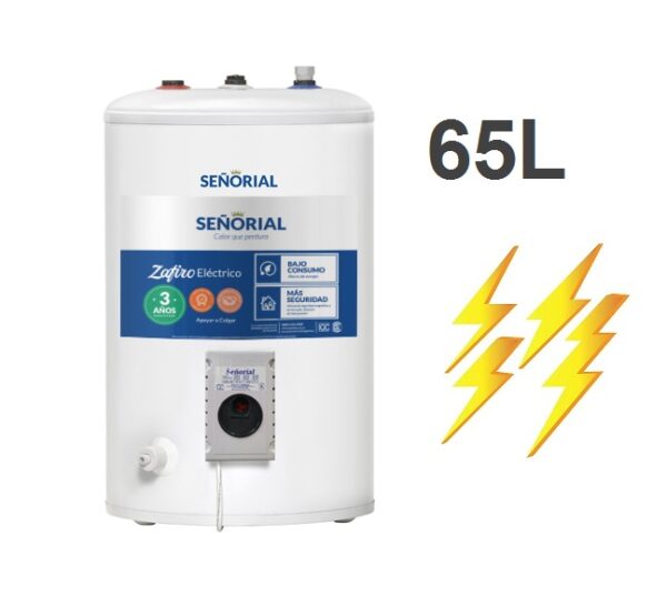 Termotanque Eléctrico Señorial 65 Lts Carga Superior Pie/Colgar Blanco
