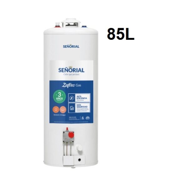 Termotanque a Gas Señorial 85 Lts Carga Superior/Inferior Pie/colgar Blanco