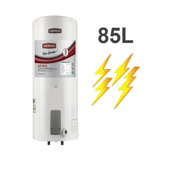 Termotanque Eléctrico Sherman 85 Lts Carga Inferior Colgar Blanco