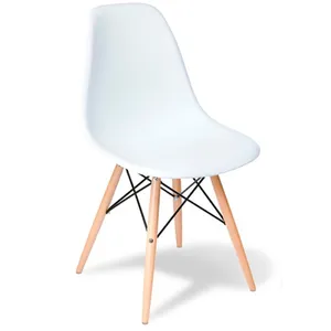 Silla Unican Eames Base Madera Color Blanco