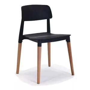 Silla Unican Milan Base Madera Color Negro