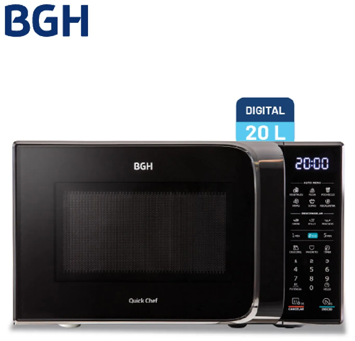 Microondas BGH Digital Eco B120DN20 20Lts Negro