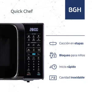 Microondas BGH Digital Eco B228DN20 28Lts Negro - Imagen 4