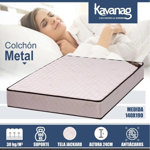 Colchón Kavanag Metal 2 plazas 140x190x24cm