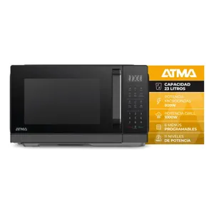 Microondas Atma 23Lts Digital con Grill Negro