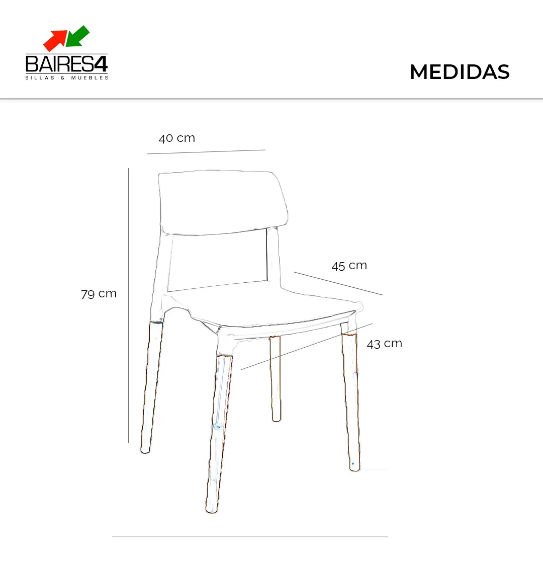 Silla Unican Milan Base Madera Color Blanca - Imagen 5