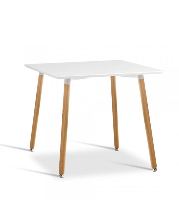 Mesa Unican Eames Cuadrada 70cm Madera Tapa Blanco