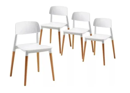 Silla Unican Milan Base Madera Color Blanca - Imagen 4