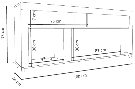Rack para Tv 65" boston Delos Fineline Crema DL862FC - Imagen 3