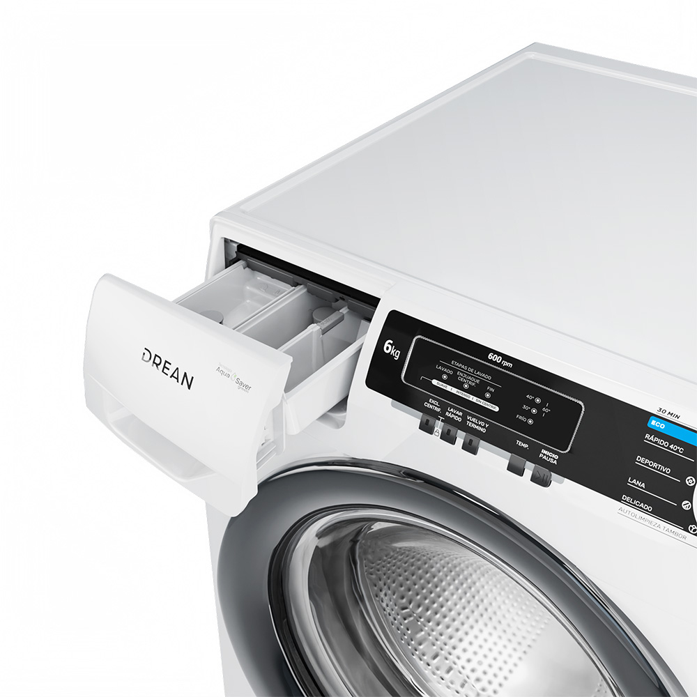 Lavarropas Automático Drean Next 6 kg 600 RPM LFDR0606LB Blanco - Imagen 8