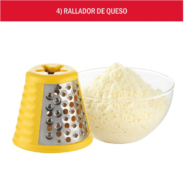 Multirallador Moulinex Fresh Express Rojo, 5 Funciones - Imagen 7