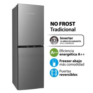 Heladera Kohinoor KHGA25NI/9  253 L, No Frost Inverter, Acero