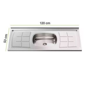 Mesada de Acero Inoxidable Orlandi 1.20Cm Central