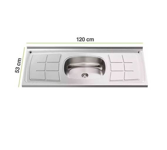 Mesada de Acero Inoxidable Orlandi 1.20Cm Central