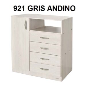 Chifonier 4 Cajones 1 Puerta Platinum 921 Gris Andino