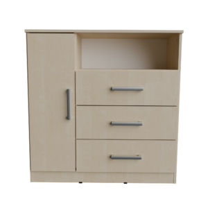 Cómoda Orlandi 1 Puerta y 3 Cajones Color Abedul 77