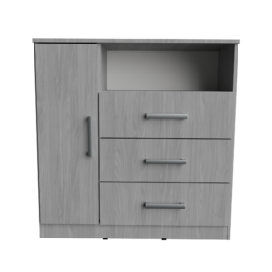 Cómoda Orlandi 1 Puerta y 3 Cajones Color Jacaranda 76