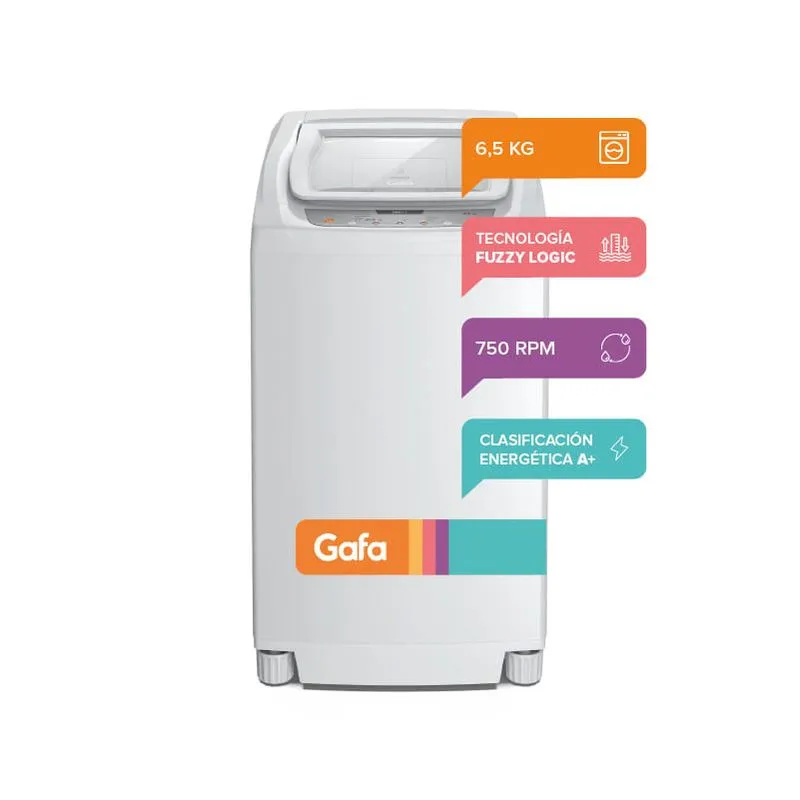 Lavarropas Carga Superior Gafa DigiFit 6,5kg Blanco
