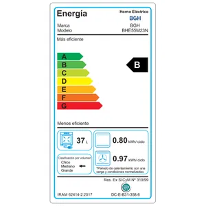 Horno Eléctrico BGH 55Lts Duo BHE55M23N Negro - Imagen 5