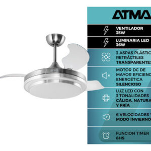 Ventilador de techo Retractil ATMA TRA42435L
