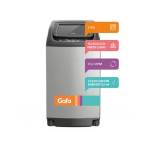 Lavarropas Carga Superior Gafa FuzzyFit 7kg Gris Plata
