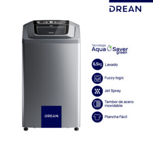 Lavarropas Automatico Drean Concept Neo Fuzzy 658G 6,5 Kg Gris
