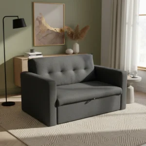 Sillon Cama Mandy de 1 Plaza y Media Negro/Gris Topo/ Beige