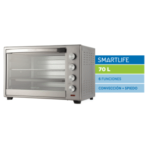 Horno Eléctrico Smartlife 70L SL-TOR070PN Spiedo y Conveccion Acero Inox