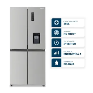 Heladera Philco Side by Side Cross Door Slim 4 Puertas No Frost 385L Inox
