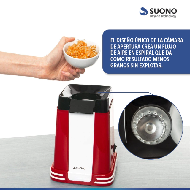 Pochoclera Suono Hog0134 Rojo Cocción Por Aire Caliente - Imagen 6