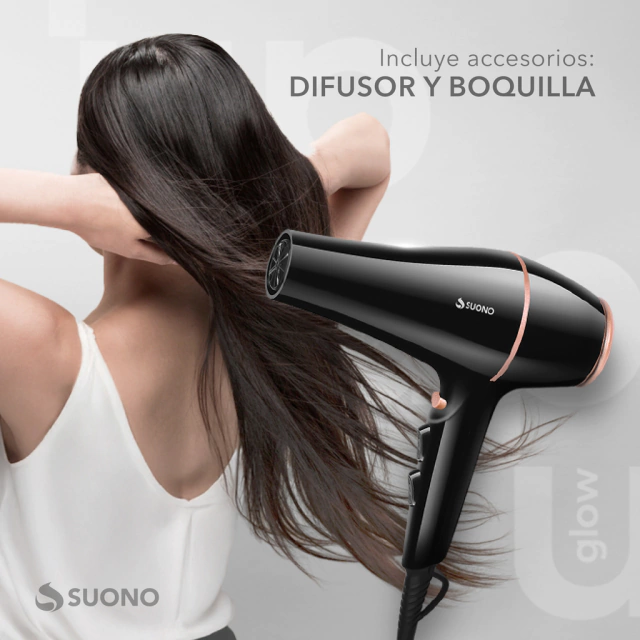 Secador De Pelo Suono HOG0256 1800W Con Accesorios - Imagen 6