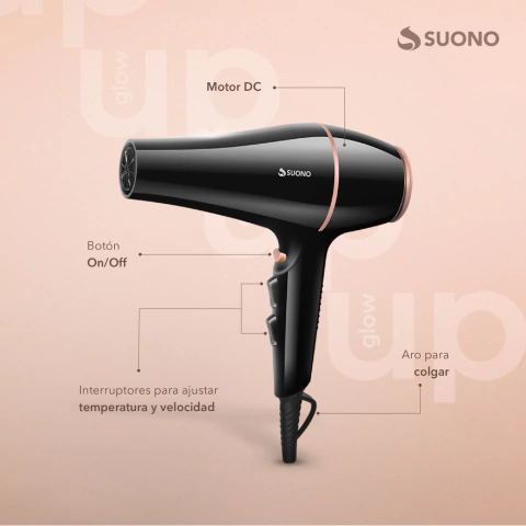 Secador De Pelo Suono HOG0256 1800W Con Accesorios - Imagen 2