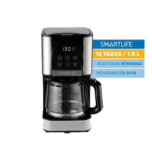 Cafetera de Filtro Digital Smartlife SL-CMD1520 1.5L Programable Acero Inox
