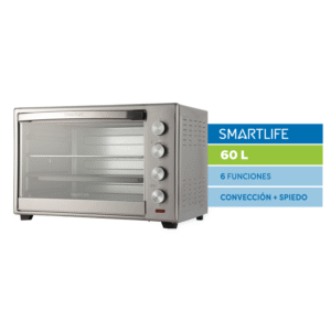 Horno Eléctrico Smartlife SL-TOR060PN 60L con Convección y Spiedo Acero Inox