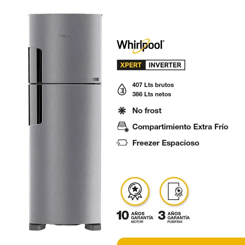 Heladera Whirlpool WRM42HK No Frost Inox 386L Inverter - Imagen 4