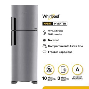 Heladera Whirlpool WRM42HK No Frost Inox 386L Inverter