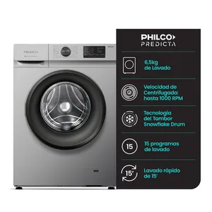 Lavarropas Automático Carga Frontal Philco 6.5Kg 1000 RPM PHLF6510P2 Predicta