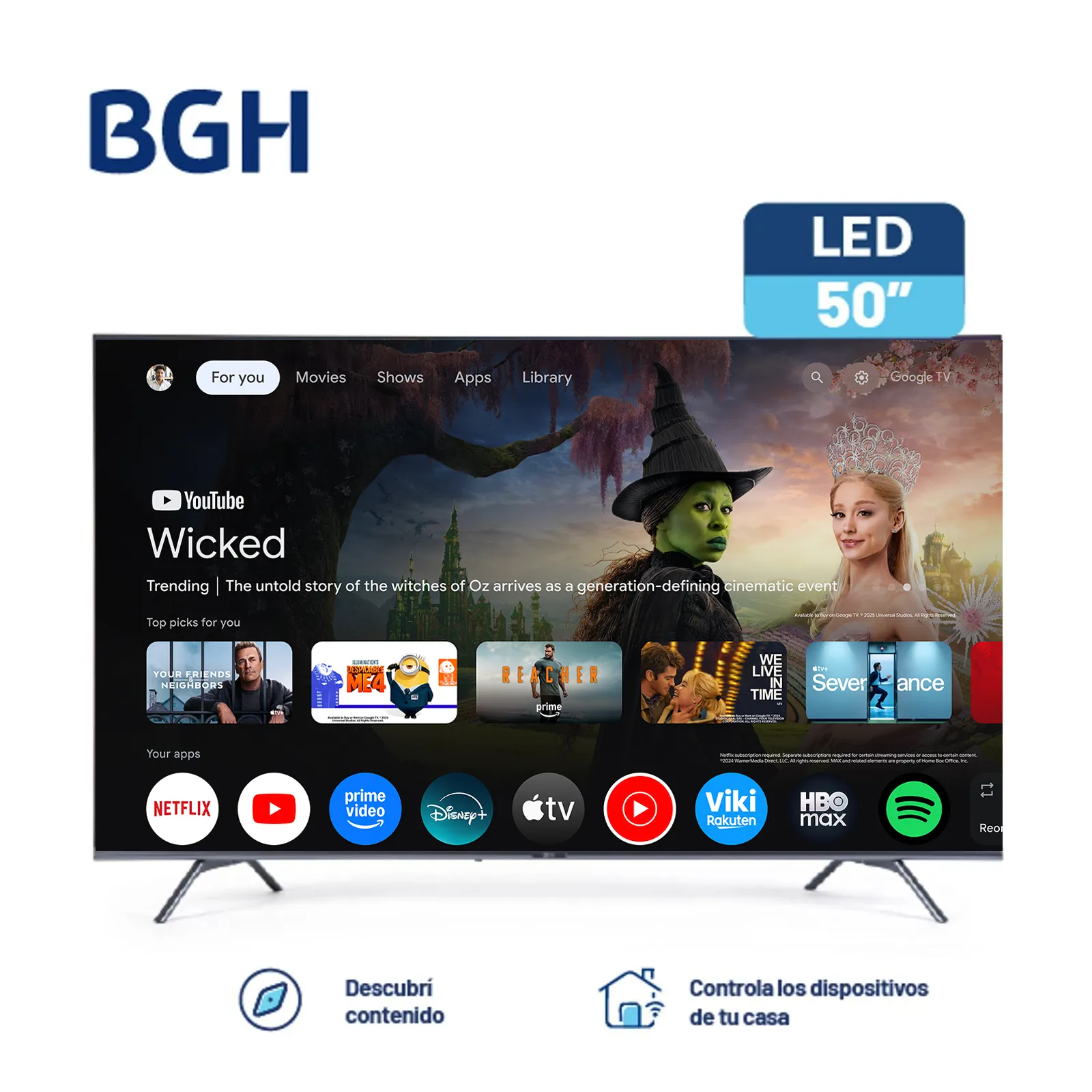 Smart Tv Bgh 50 4k B5026ug6g Uhd Google Tv Con Dolby Atmos - Imagen 3