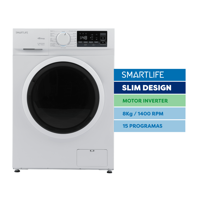 Lavarropas Automático Carga Frontal Smartlife 6kg Slim Design