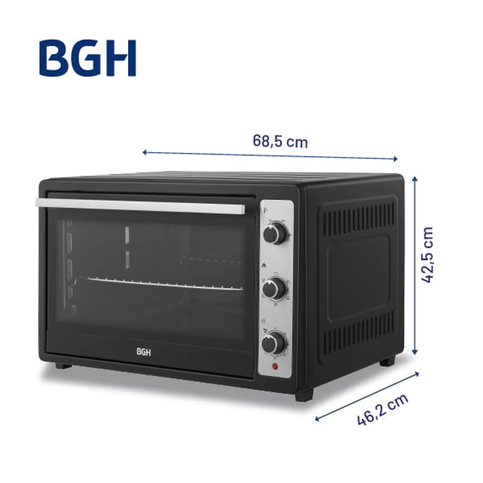 Horno Eléctrico Bgh 80l Bhe80m25n C/convección 2200w Negro - Imagen 2