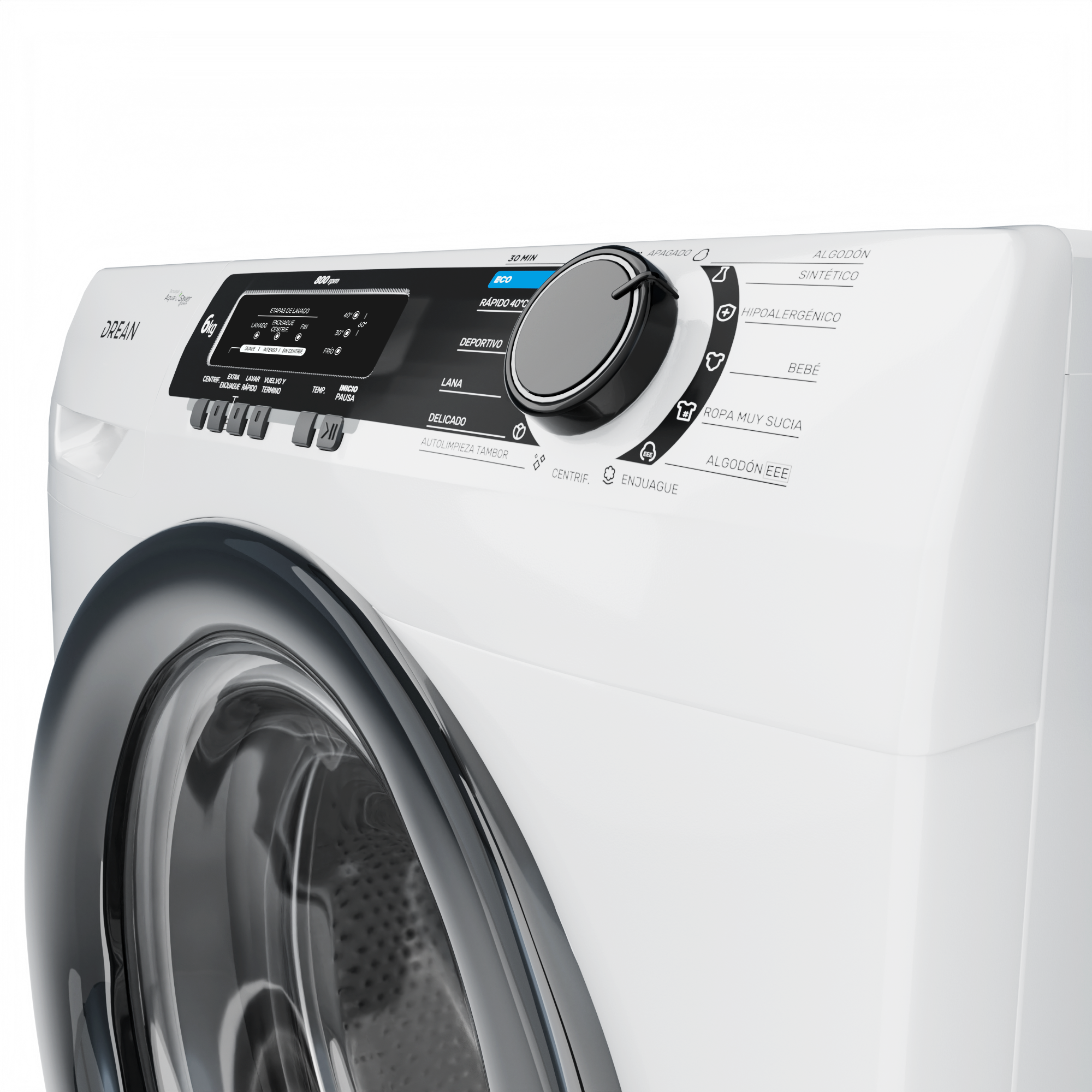 Lavarropas Automatico Drean 6Kg 800Rpm Carga Frontal Blanco - Imagen 9